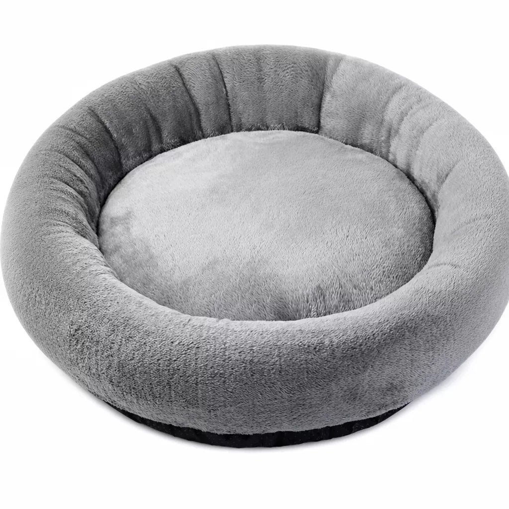 Round Plush Pet Bed for Cats and Small Dogs