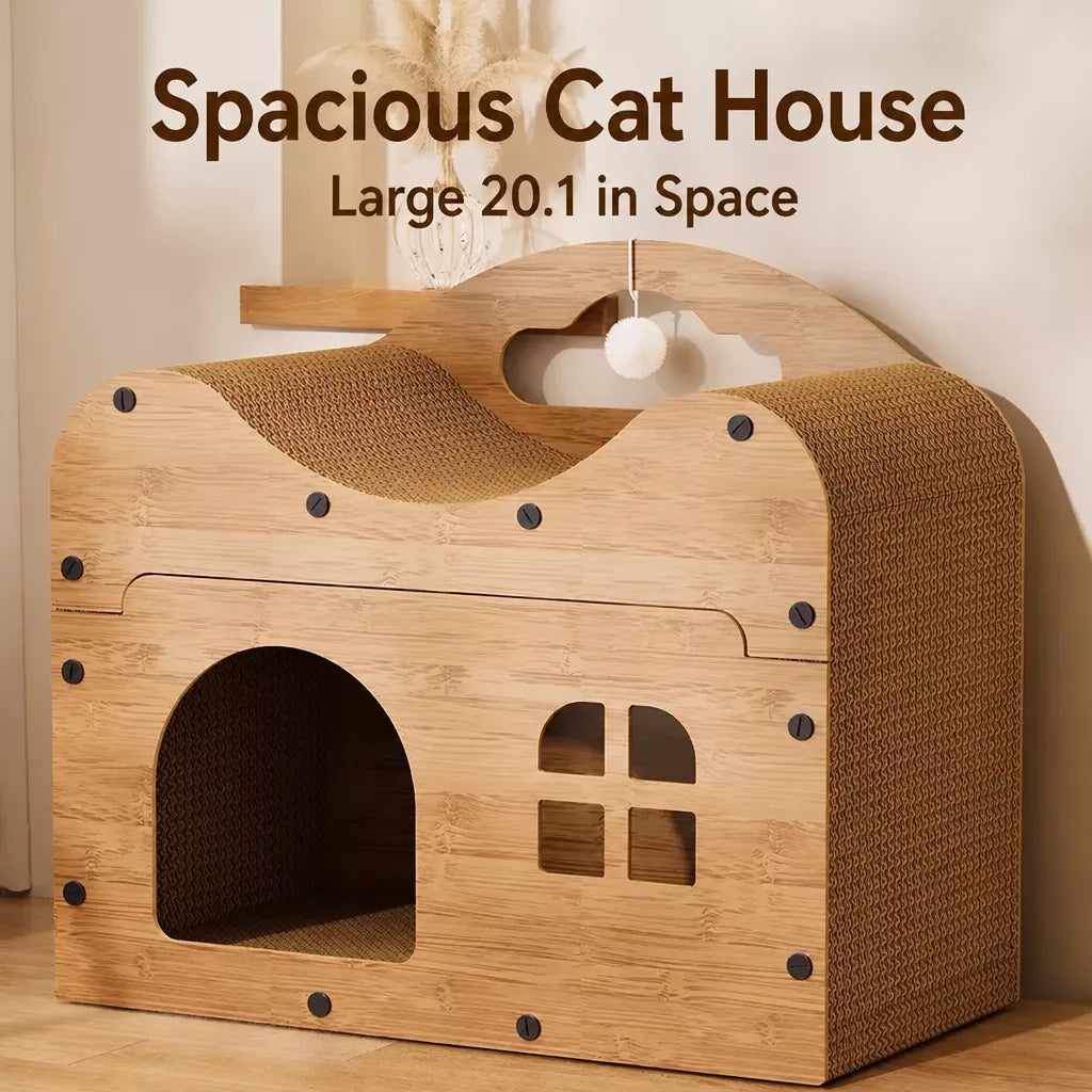 Corrugated Cardboard Cat Scratcher House