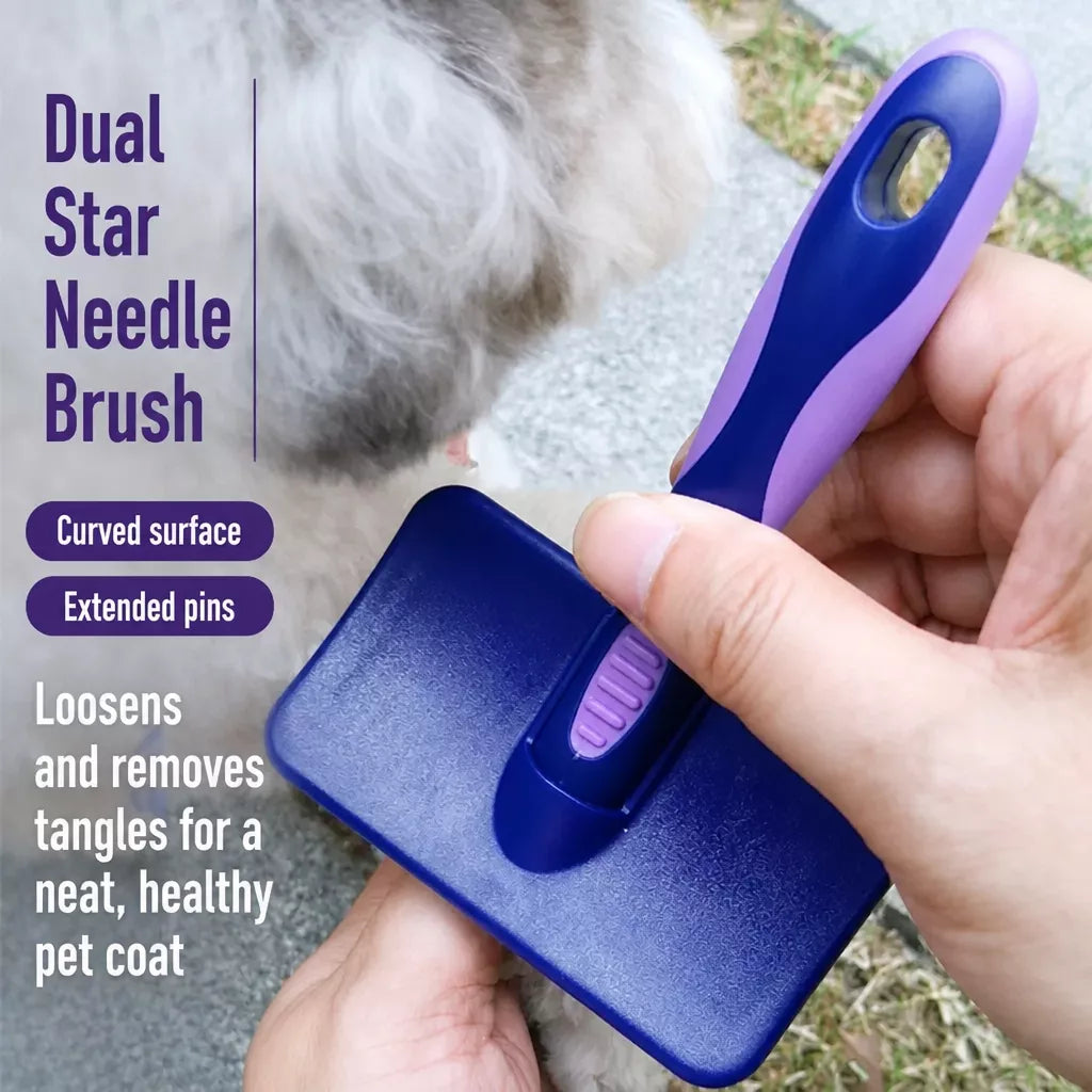 Dog & Cat Grooming Pin Brush for Detangling and Loose Fur
