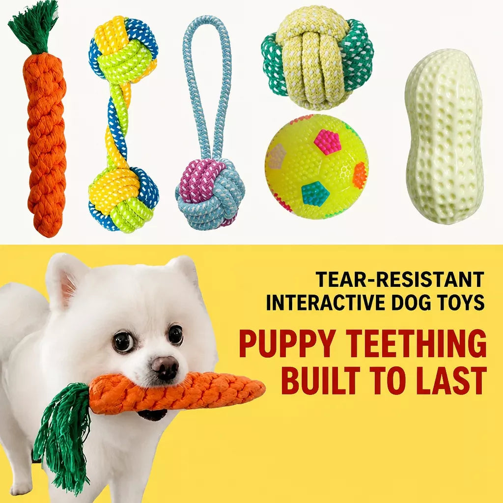 Squeaky Rope Chew Toys for Small and Medium Dogs