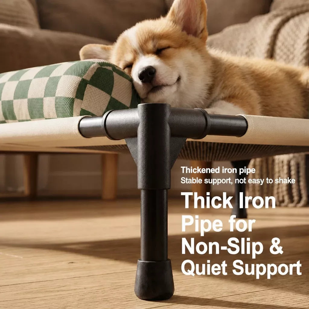 Portable Elevated Pet Cot for Dogs and Cats with Mesh Surface
