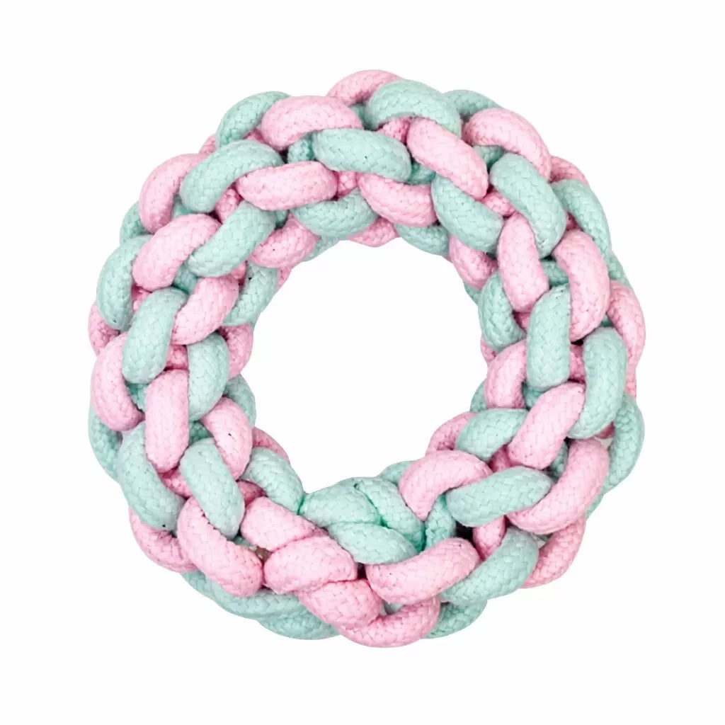 Knotted Cotton-Linen Chew Rope Toy for Small Dogs