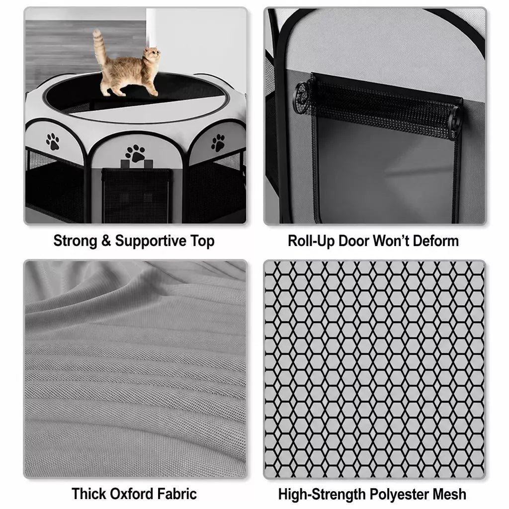 Foldable Enclosed Pet Bed for Cats and Dogs