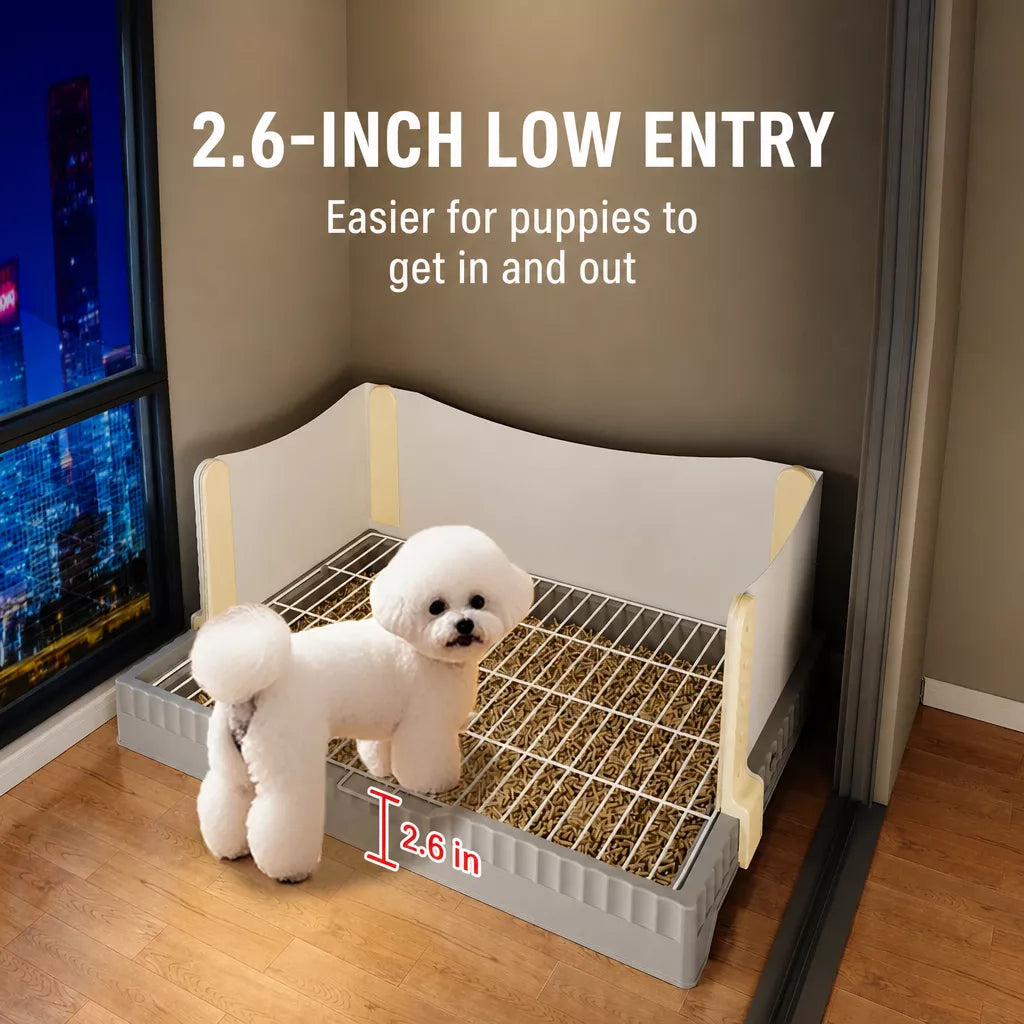 Plastic Dog Potty Tray with Splash Guard and Handle