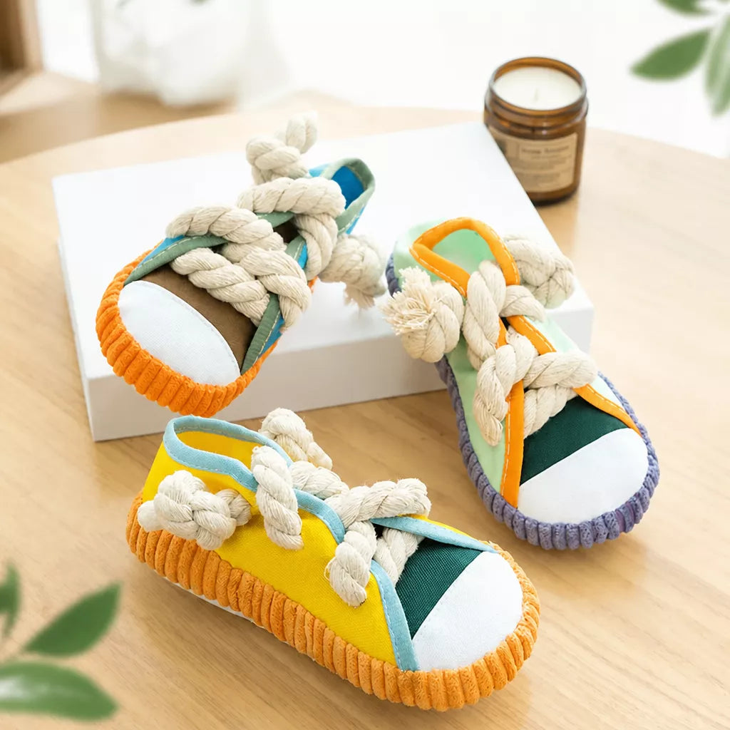 Squeaky Slipper Dog Toy in Oxford Cloth