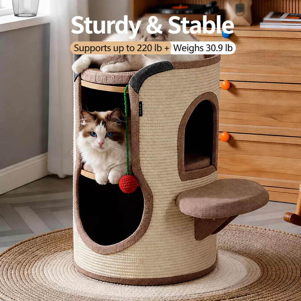 Cat Scratching Barrel Climbing Tower