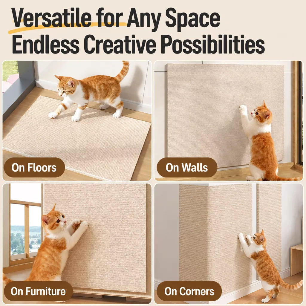 Corner Wall-Mounted Cat Scratcher with Braided Cotton Rope