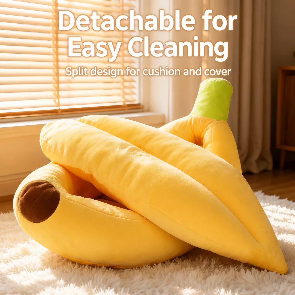 Banana-Shaped Pet Bed for Small to Medium Dogs and Cats