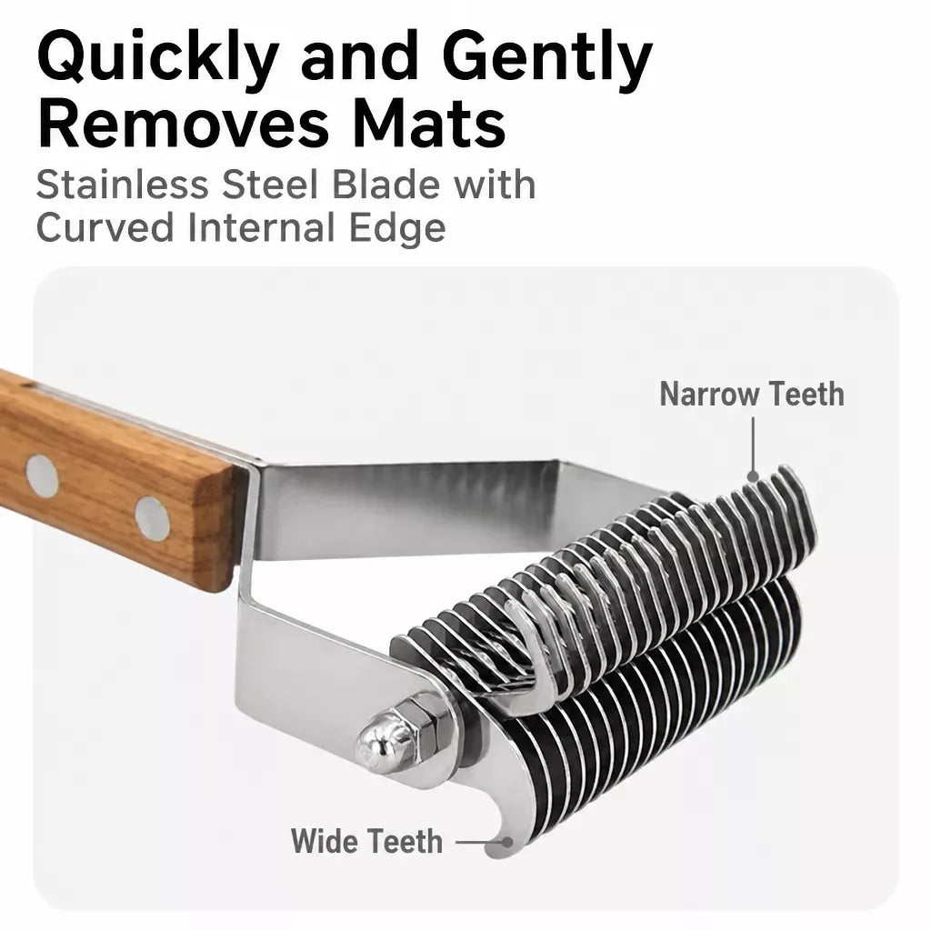 Double-Sided Dematting Comb for Medium to Large Dogs