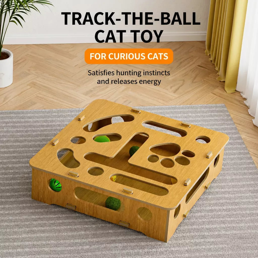 Cat Maze Puzzle Toy with Rolling Balls