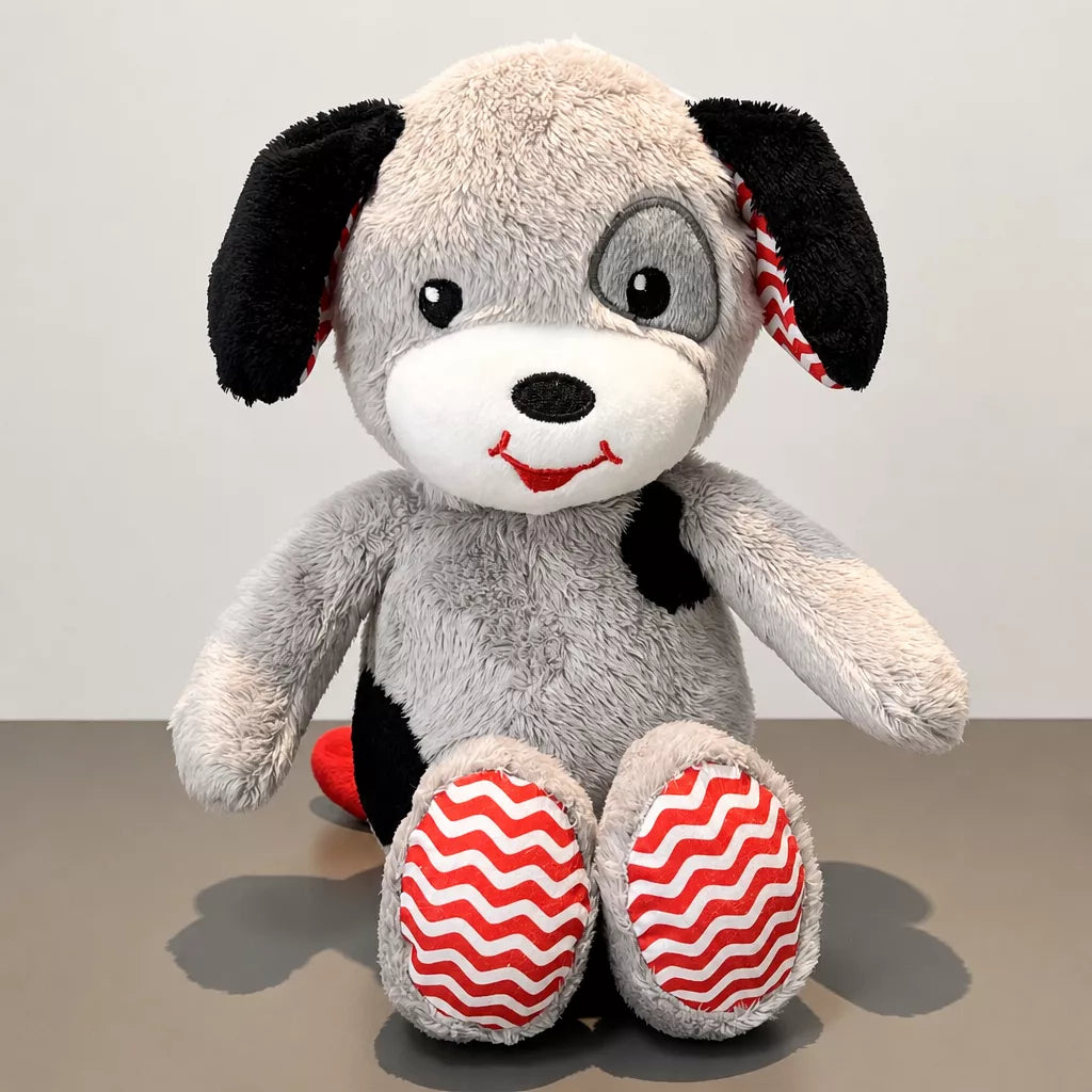 Plush Dog Toys with Squeakers and Crinkle Details