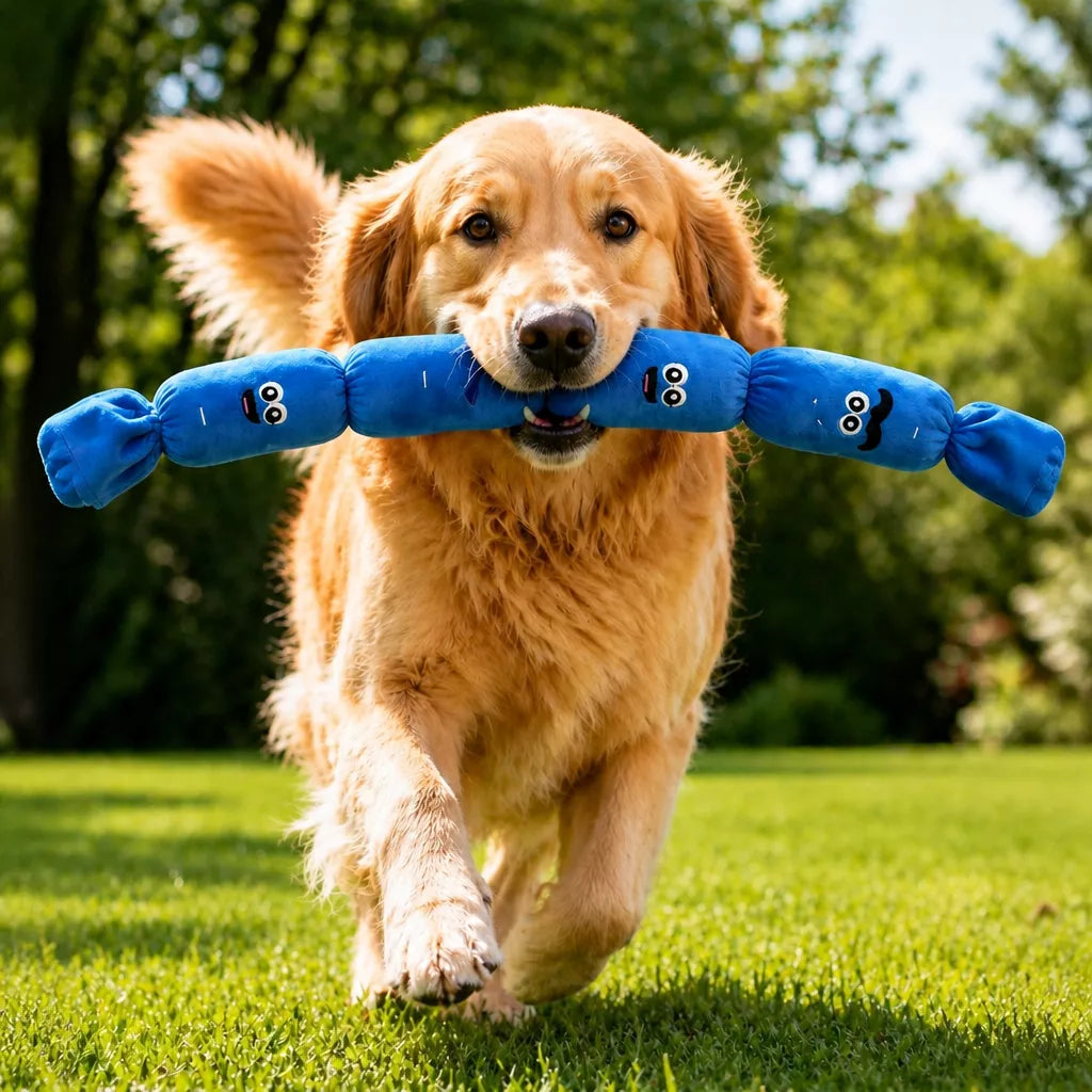 Four-Section Sausage Squeaky Tug Toy for Dogs
