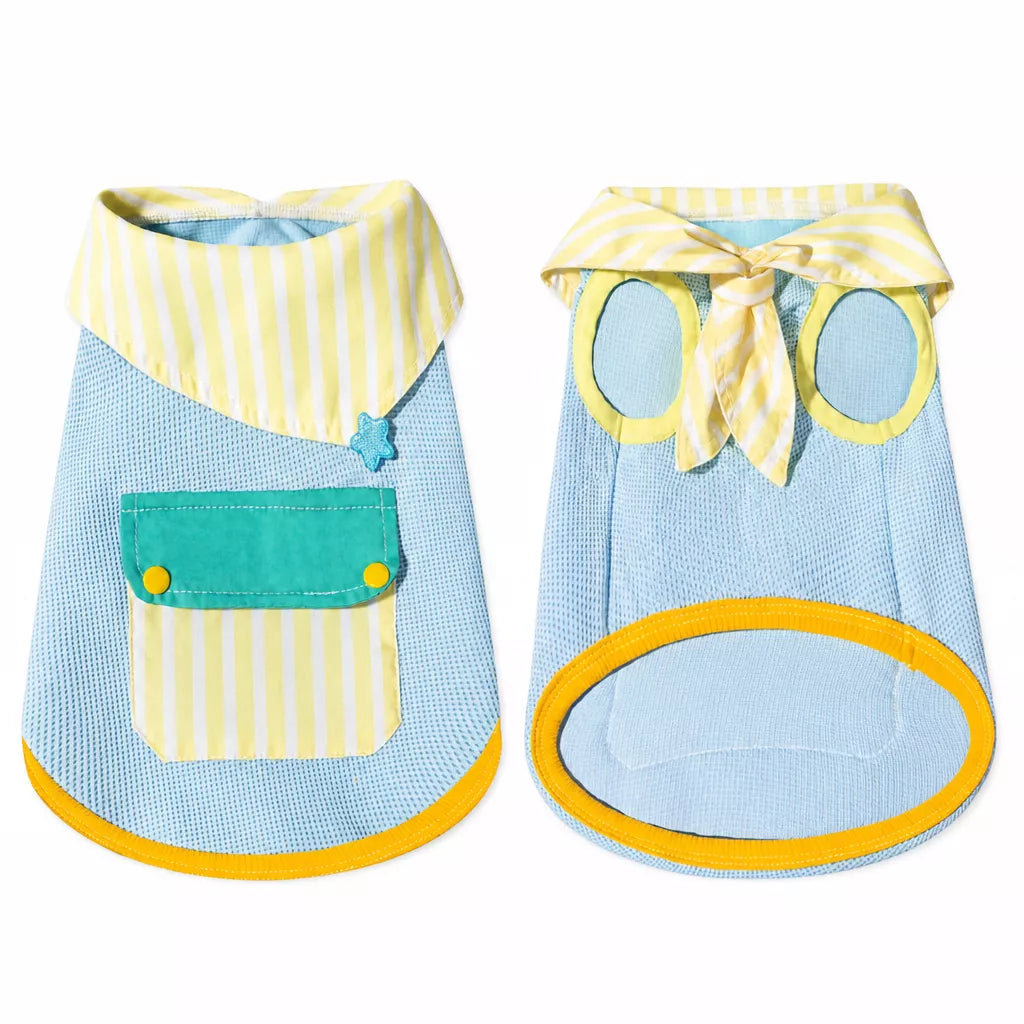 Cotton-Linen Bow Tie Dog Vest