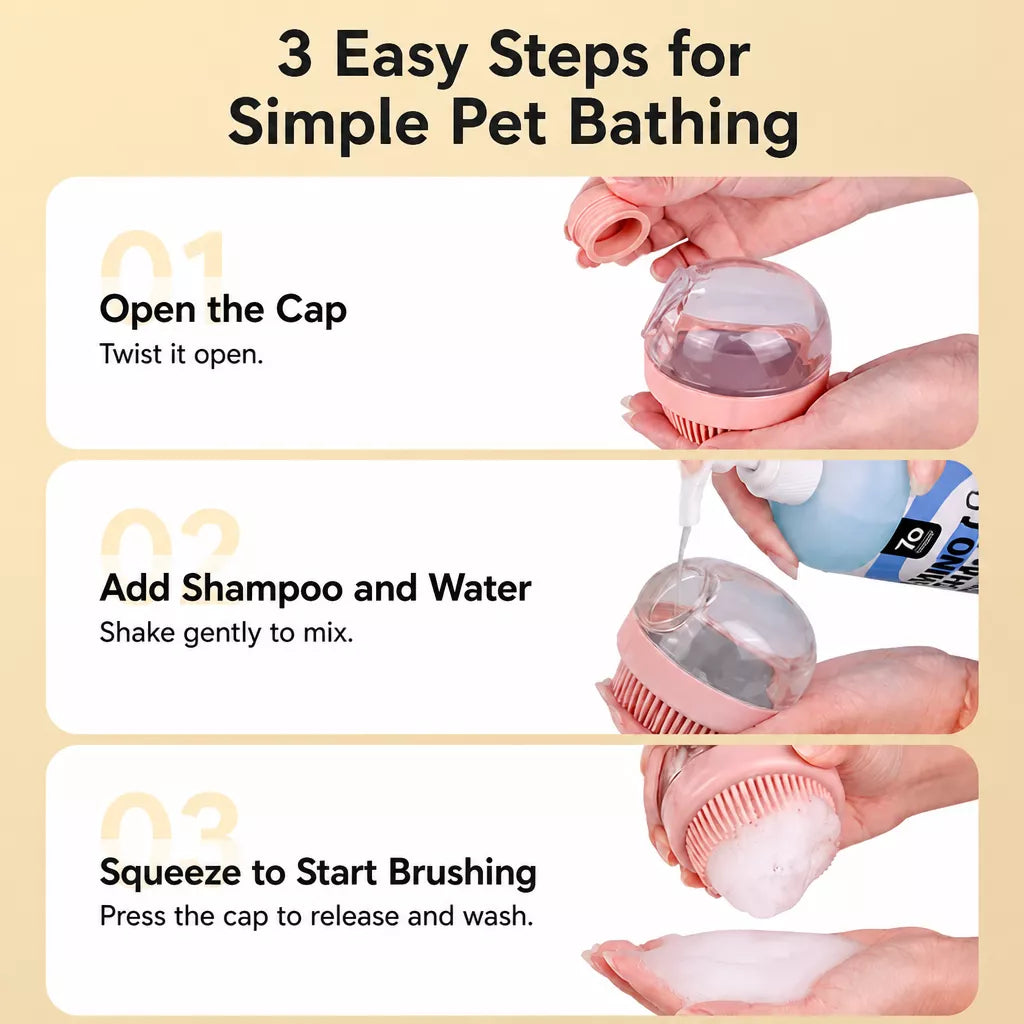 Pet Bath Brush for Dogs and Cats