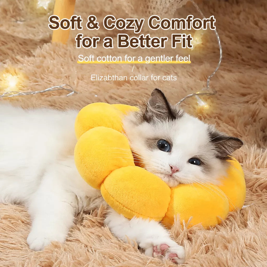 Soft Cotton-Linen Cone Collar for Cats and Dogs