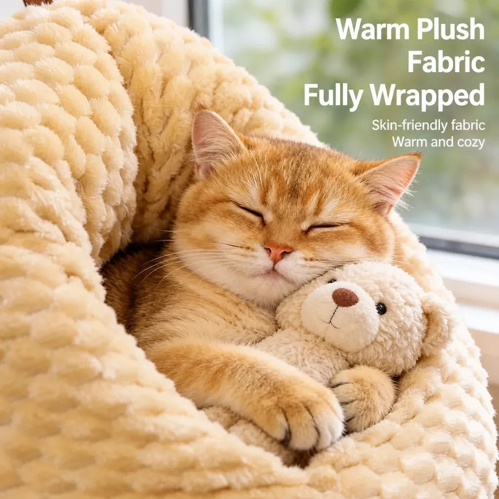 Chicken Butt-Shaped Enclosed Plush Cat Bed