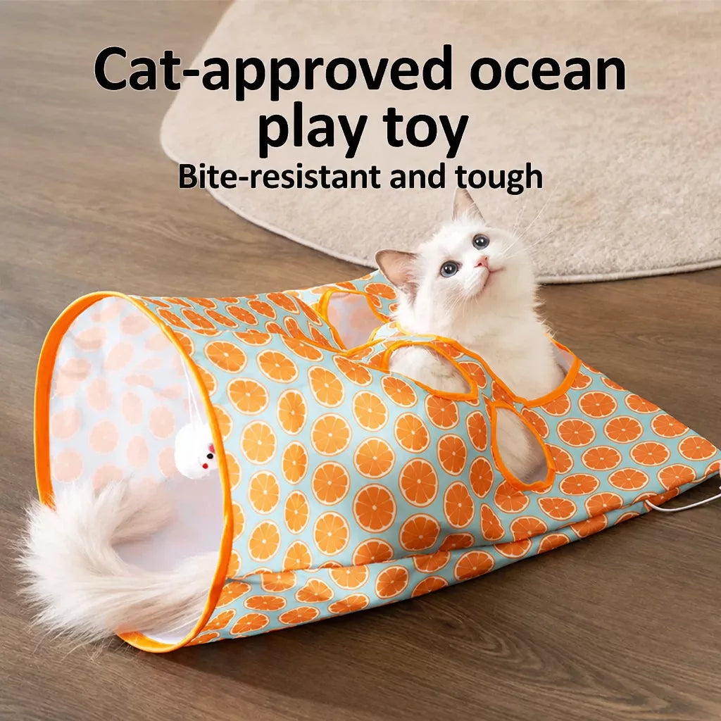 Crinkle Cat Hideaway Bag & Play Tunnel
