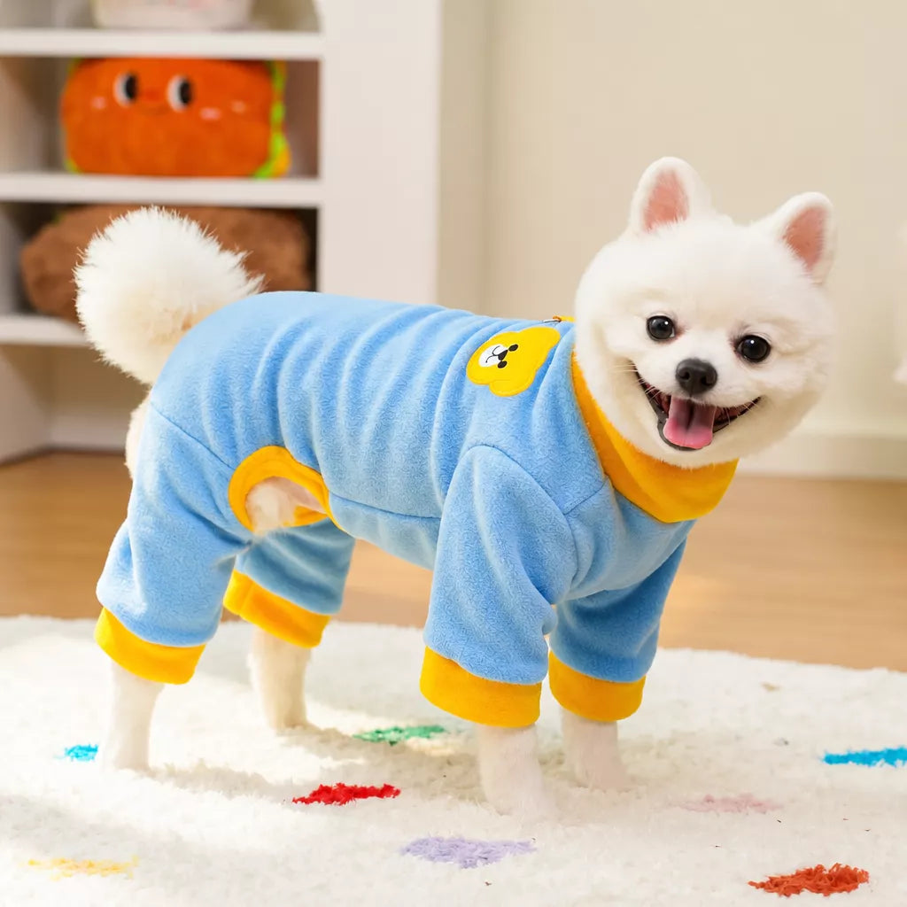 Fleece Four-Leg Dog & Cat Coat for Cool-Weather Walks