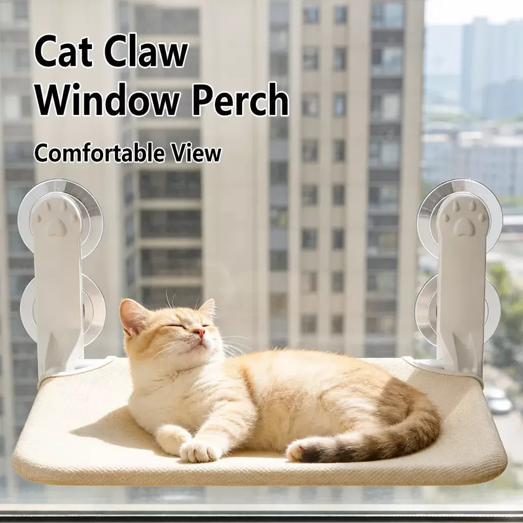 Window-Mounted Cat Hammock Bed with Suction Cups