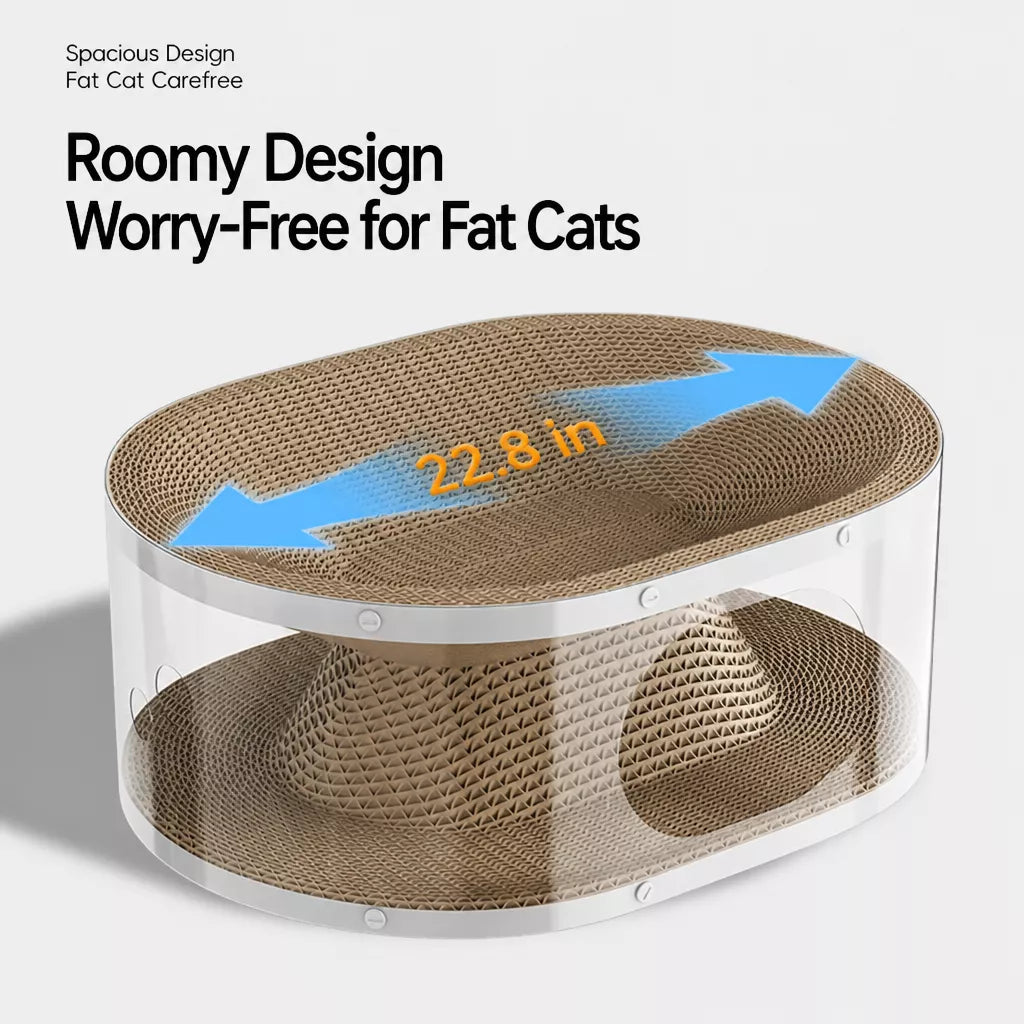 2-in-1 Corrugated Cardboard Cat Scratcher & Tunnel Bed
