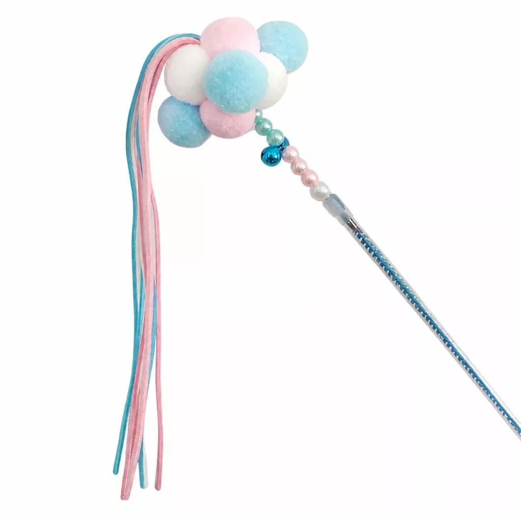 Fairy Cat Teaser Wand with Pom-Pom Toy