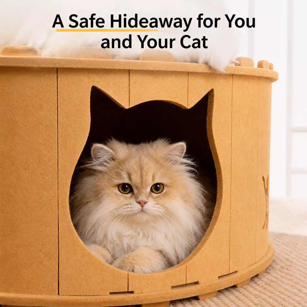 Donut Cat Scratcher Bed with Enclosed Tunnel