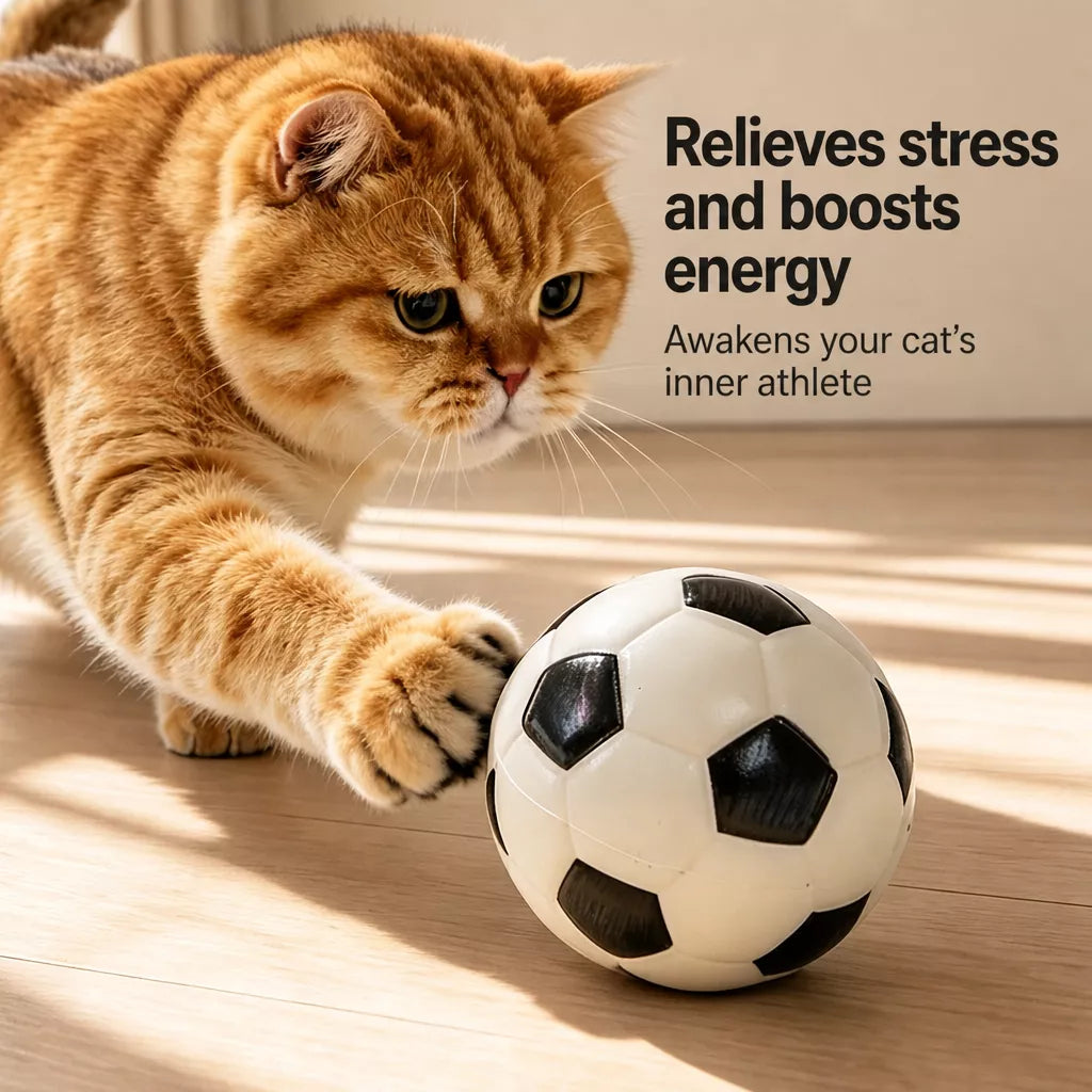 Cat Sports Ball Toys with Teaser Wand