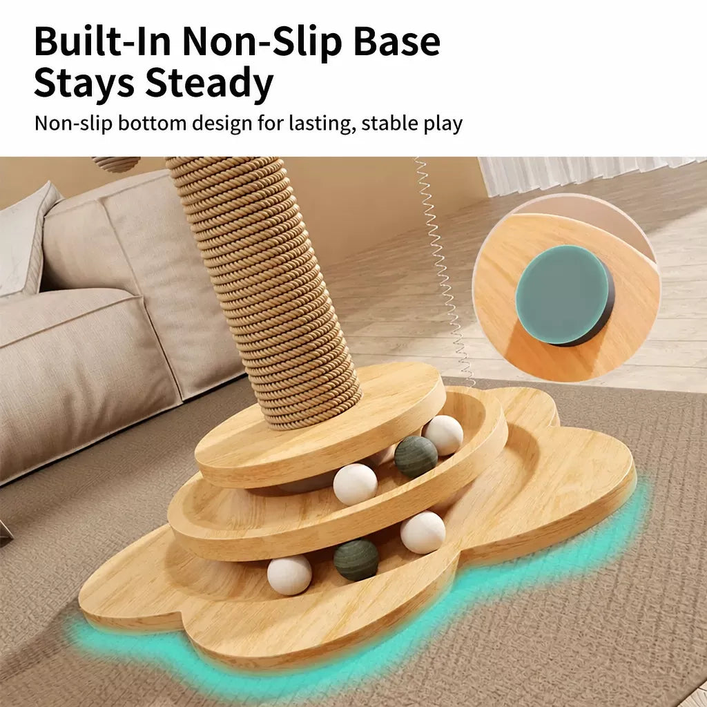 4-in-1 Vertical Cat Scratching Post and Climbing Tower