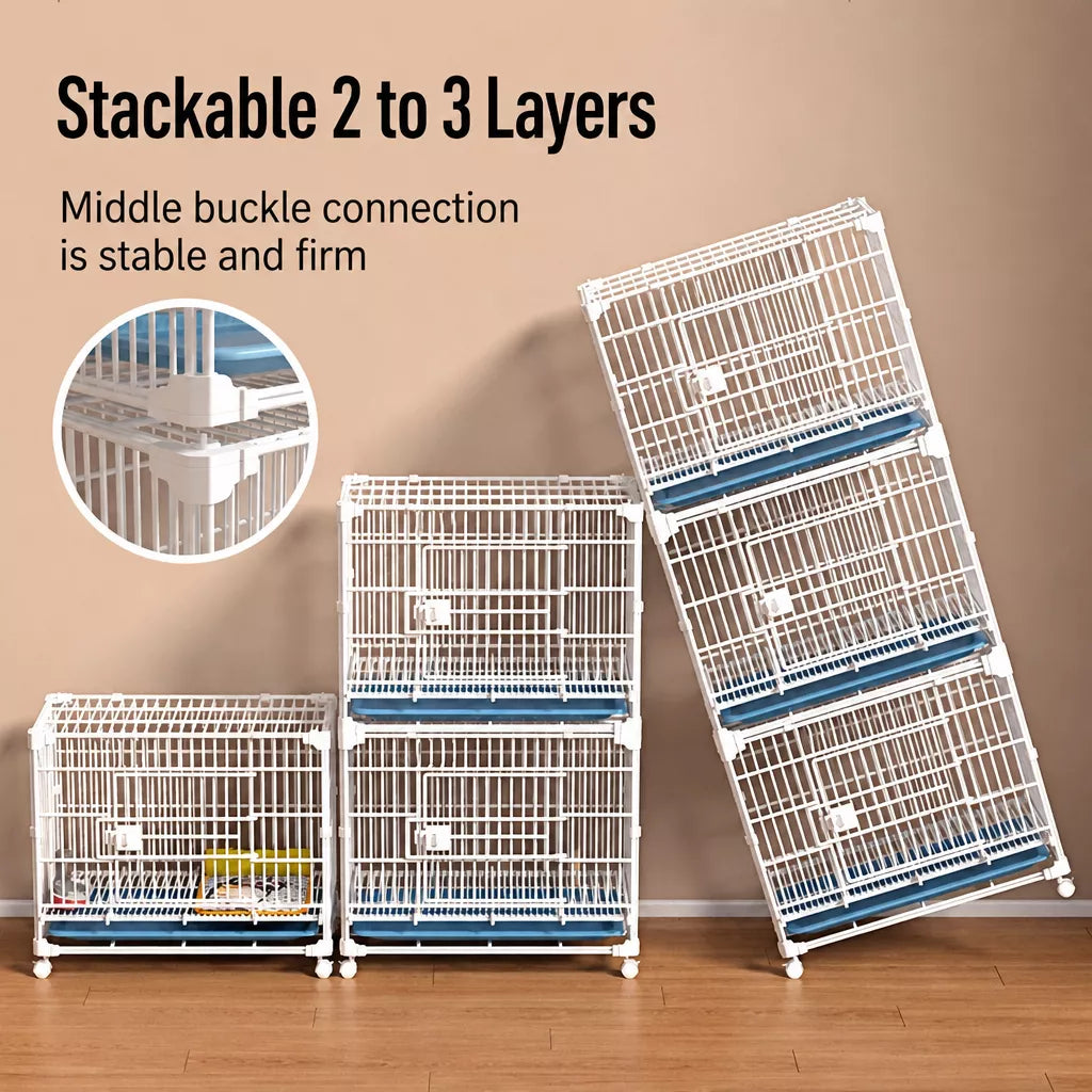 Indoor Stackable Resin Pet Crate with Potty Area