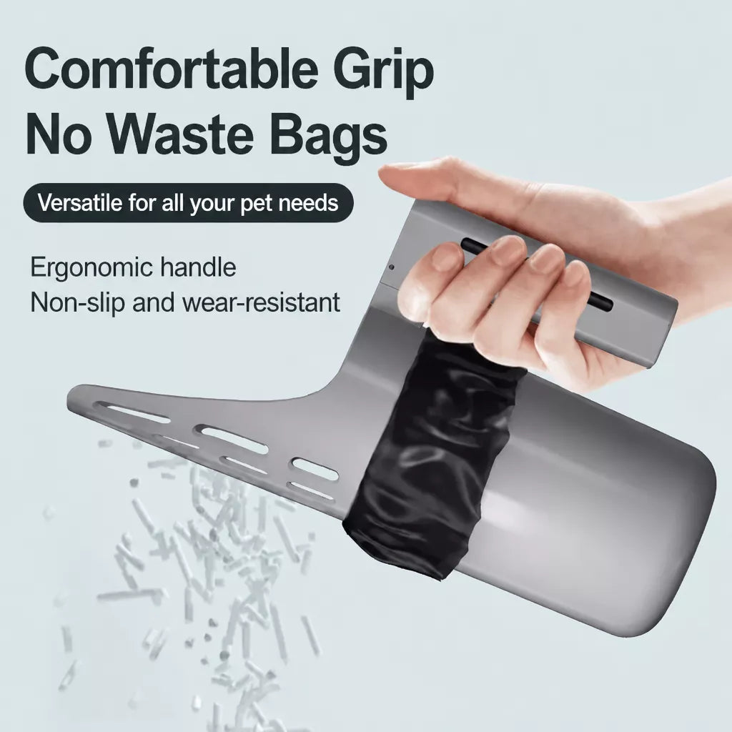 All-in-One Cat Litter Scoop with Bag Roll Holder
