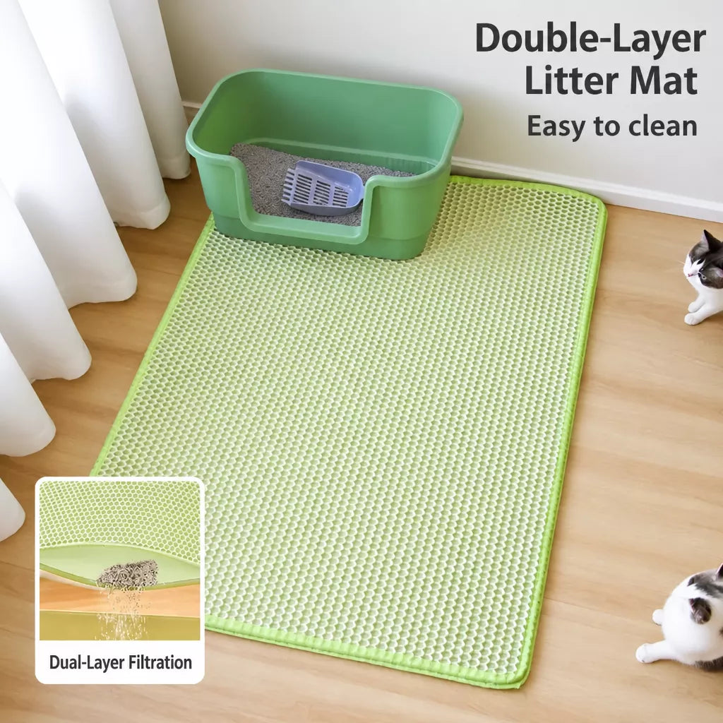 Double-Layer EVA Cat Litter Mat, Cut-to-Fit