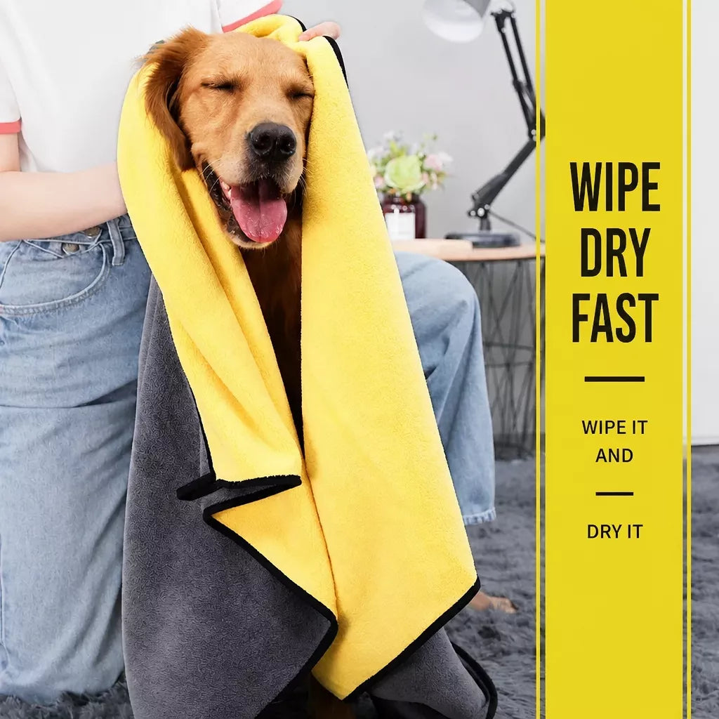 Absorbent Pet Drying Towel for Dogs & Cats, Machine Washable
