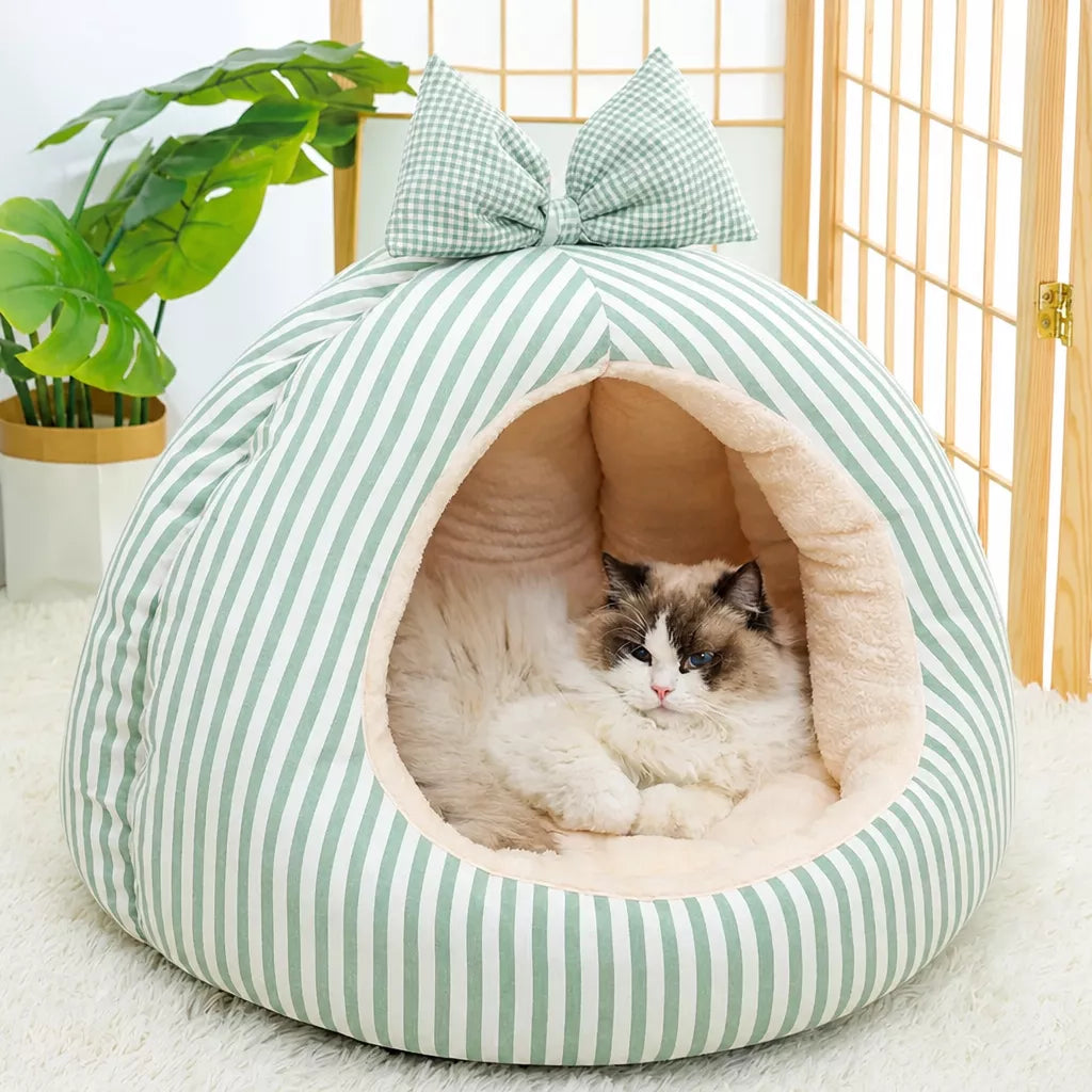 Enclosed Tent Pet Bed for Cats and Small Dogs