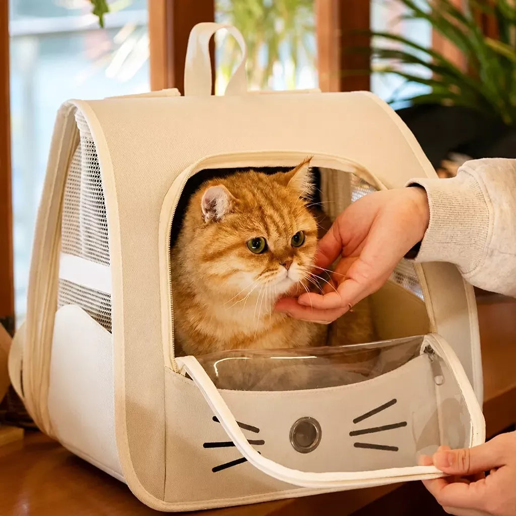 Pet Backpack Carrier with Panoramic Window for Cats & Small Dogs