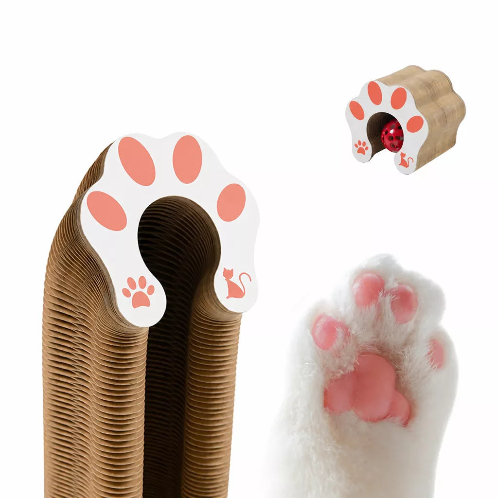 Foldable Accordion Cat Scratcher Toy with Bell