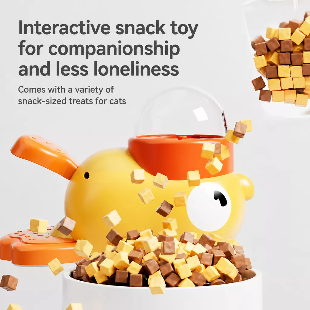 Rotating Duck Treat Dispenser Toy for Cats