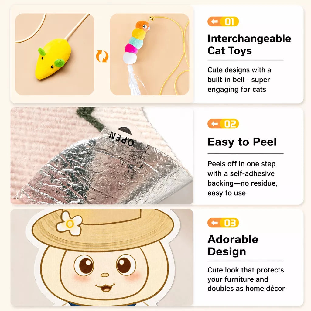 Self-Adhesive Wall Cat Scratcher Pad