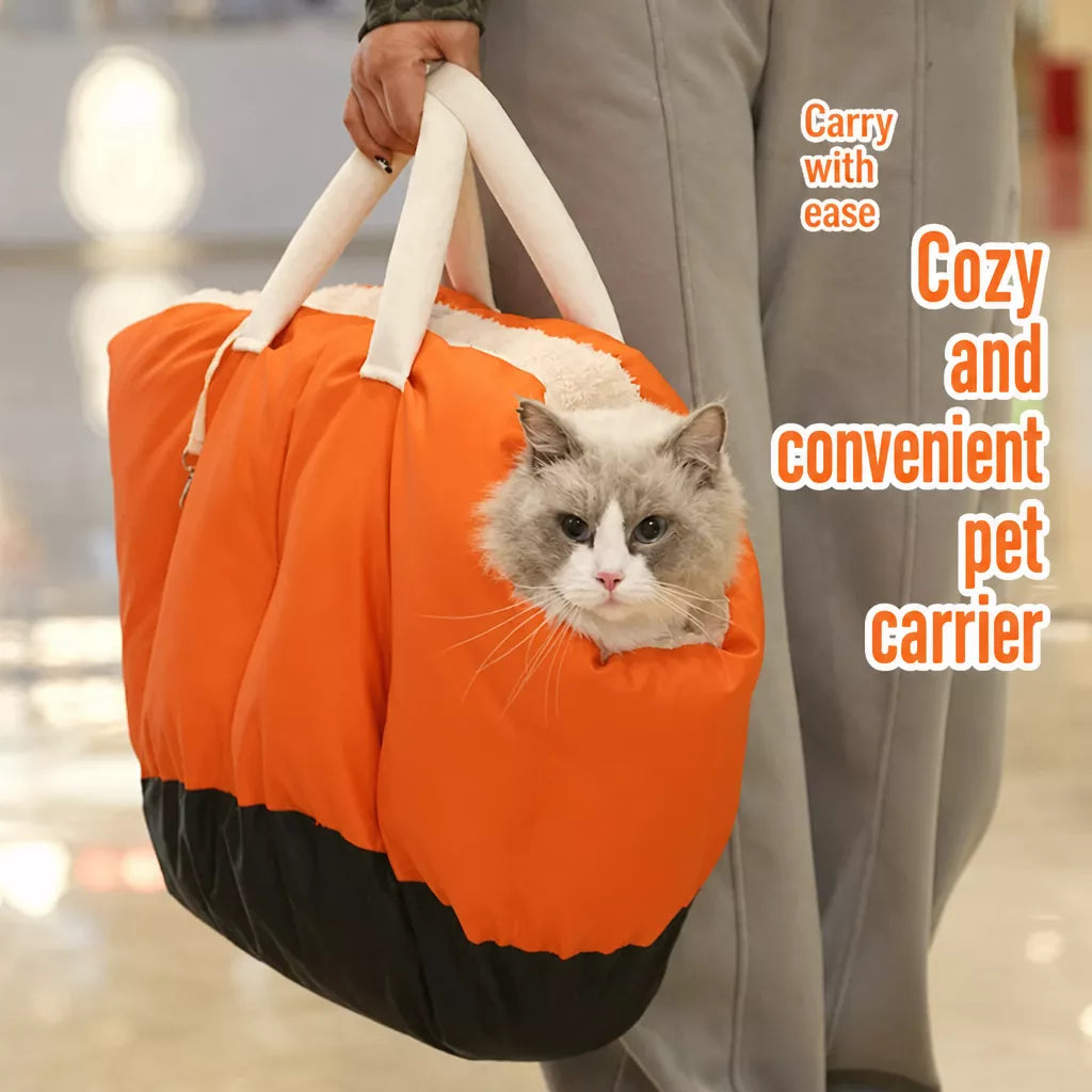 Enclosed Pet Car Carrier for Cats and Small Dogs