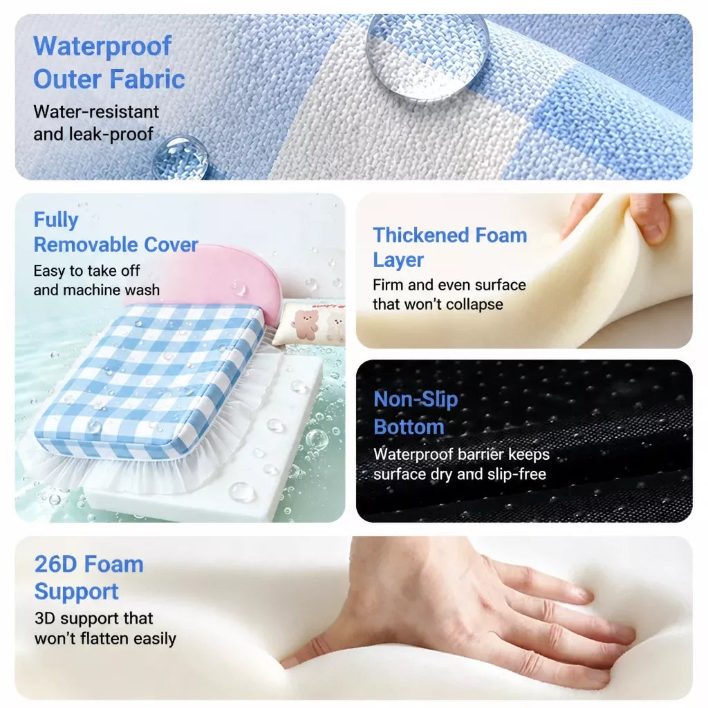Waterproof Pet Bed with Removable Cover and Pillow