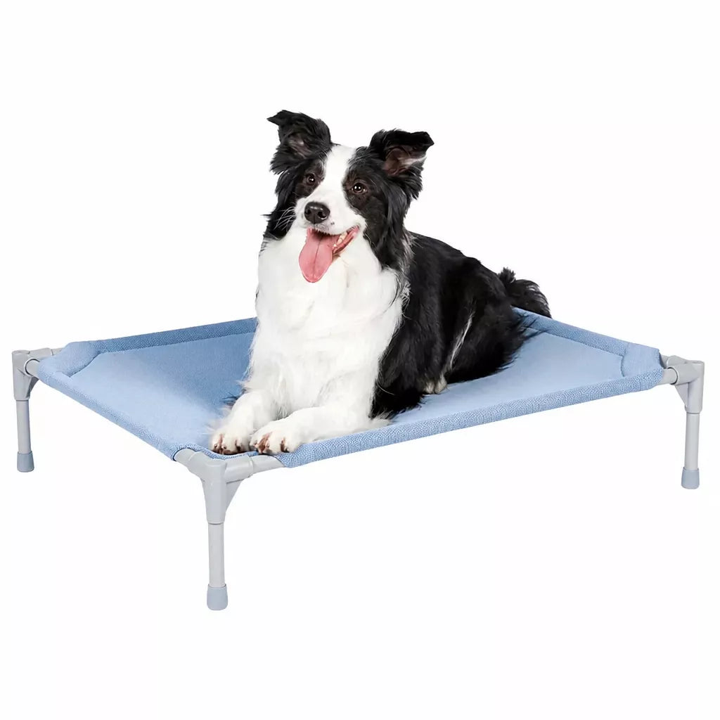 Elevated Dog Bed with Steel Frame and Breathable Fabric
