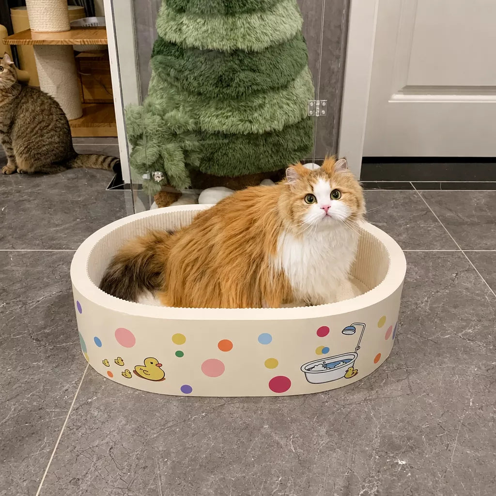 Deep Corrugated Paper Cat Scratcher Bed