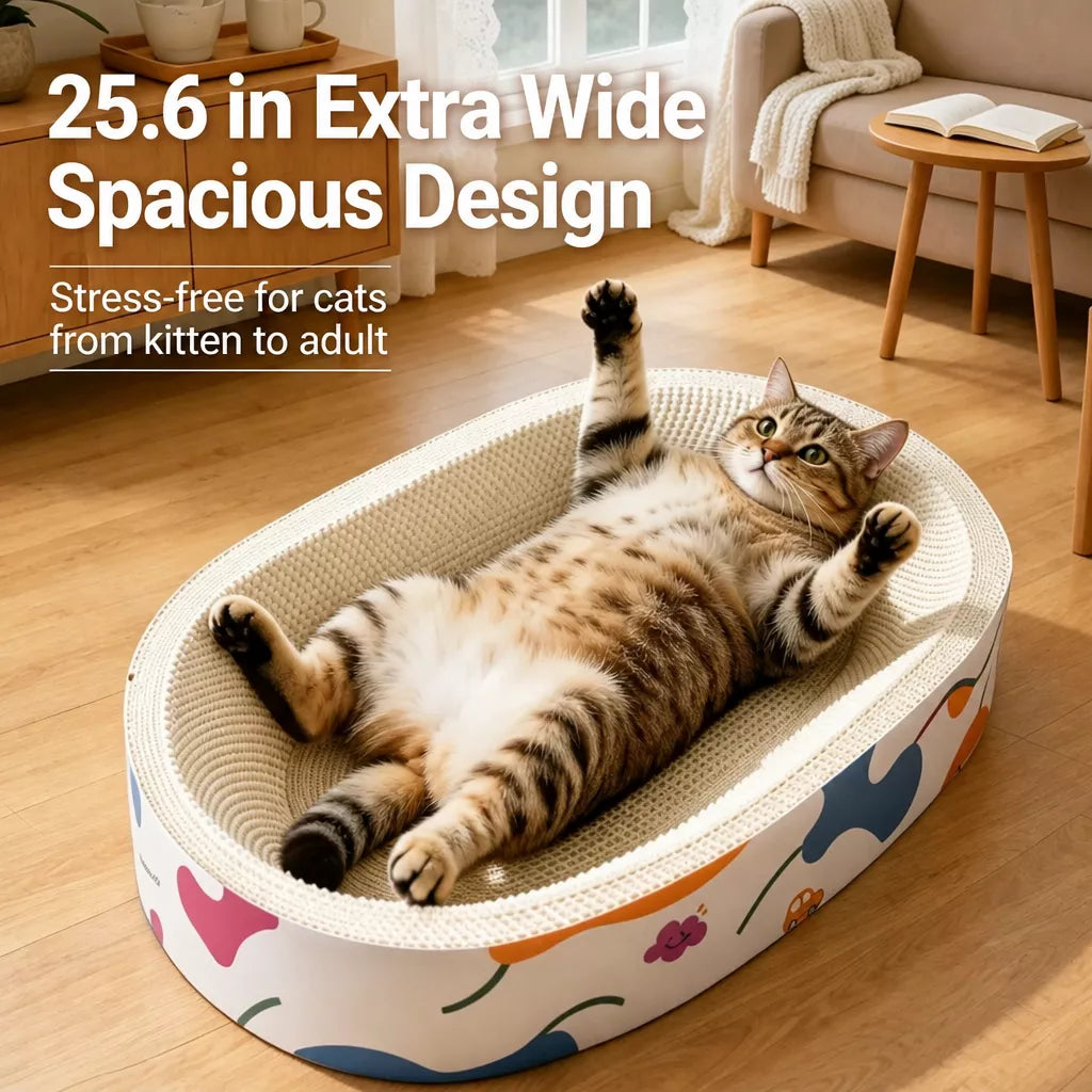 Corrugated Cardboard Cat Scratcher Bed