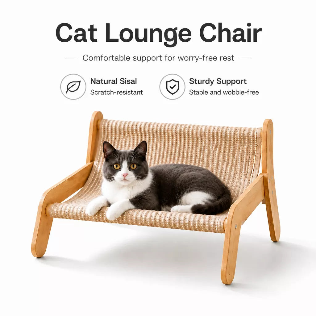 Cat Scratcher Lounge with Cotton-Linen Bed