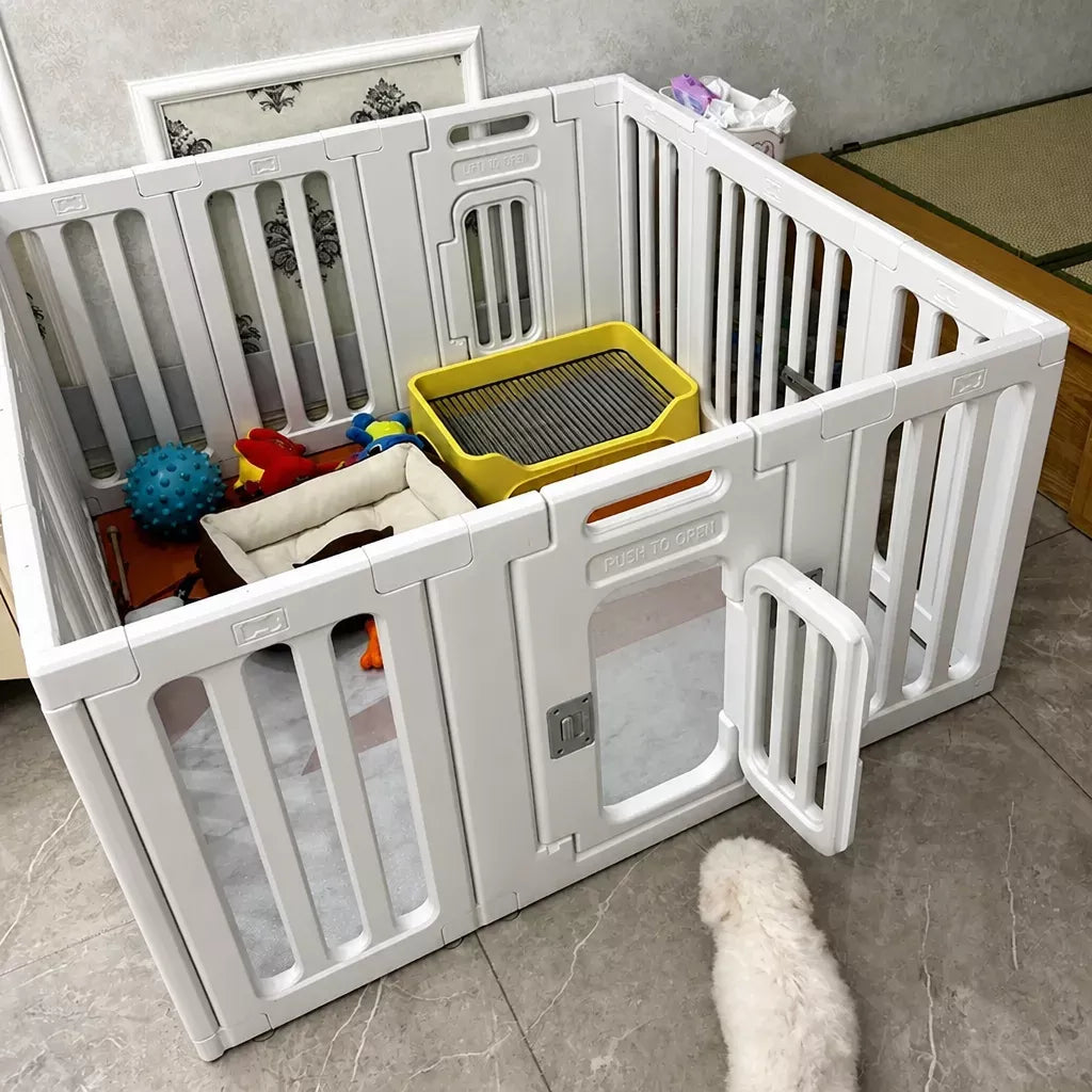 Indoor Pet Playpen with Door for Small Dogs