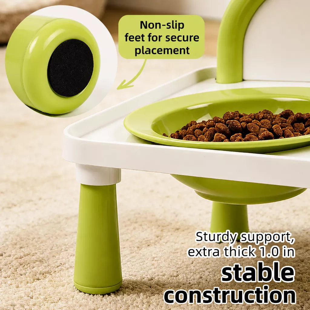 Elevated Ceramic Double Bowl Set for Cats & Dogs