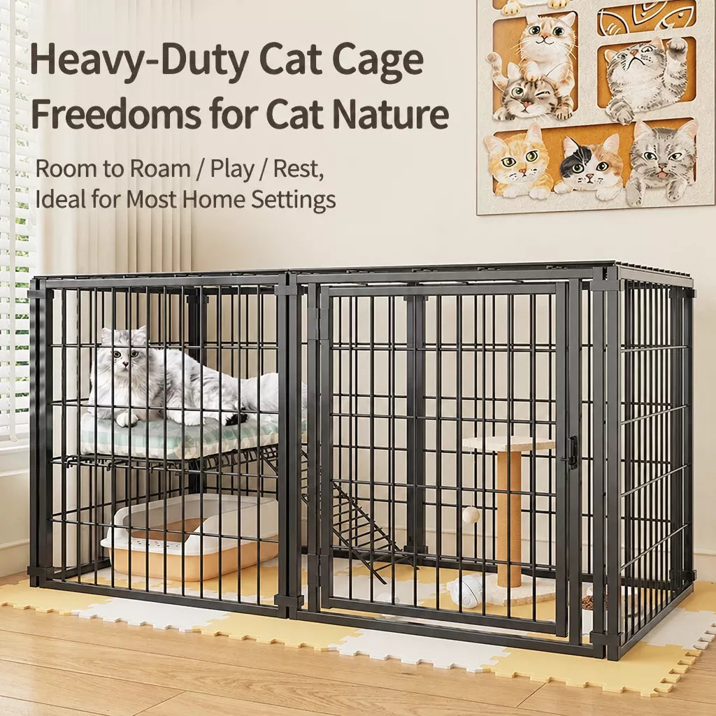 Covered Indoor Pet Playpen with Door