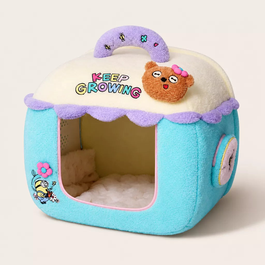 Pet Bed with Removable Washable Cover for Cats and Dogs