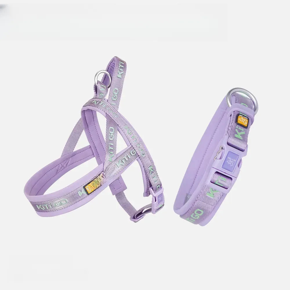 Nylon Dog Harness with Collar and Leash Set Options