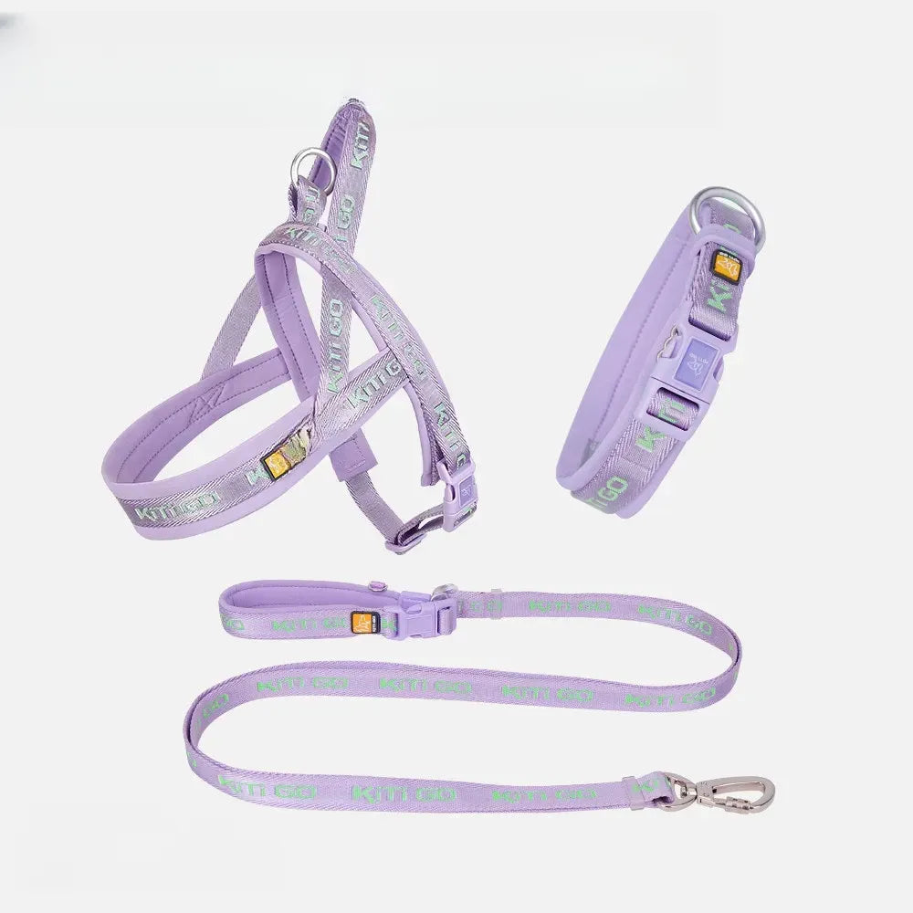 Nylon Dog Harness with Collar and Leash Set Options