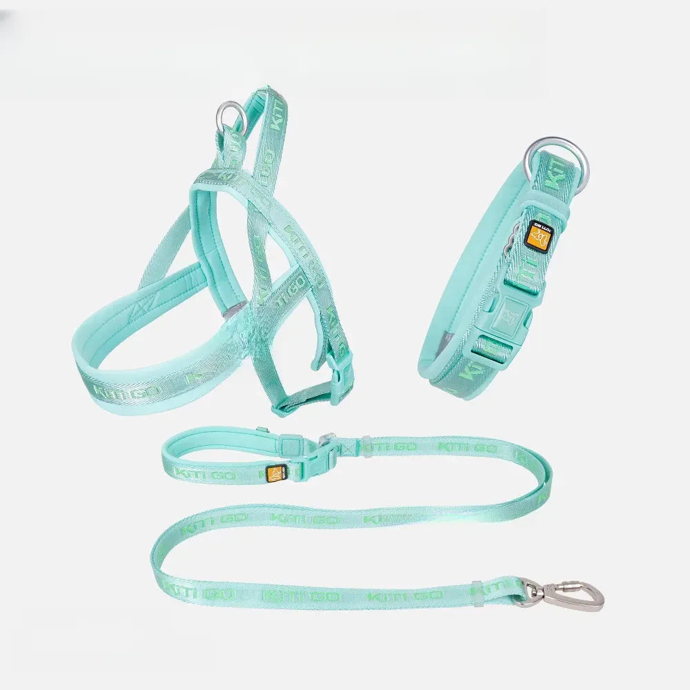 Nylon Dog Harness with Collar and Leash Set Options